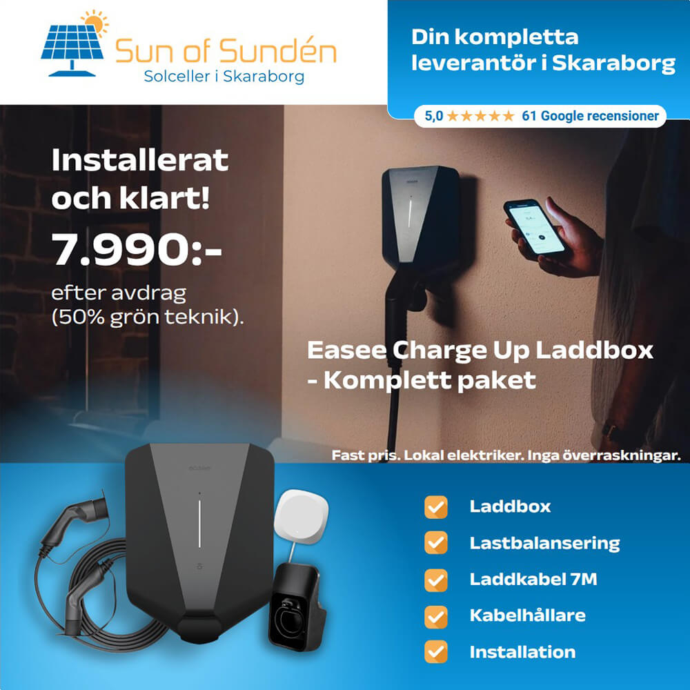 Easee charge Up laddbox, 7990 installerat och klart