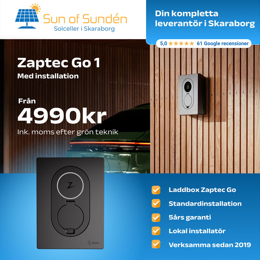 Zaptec Go 1 4990 kr med installation